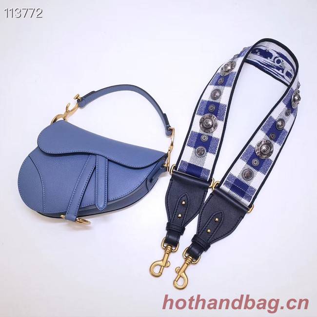 Dior Mini Saddle Bag Calfskin M0447 Blue