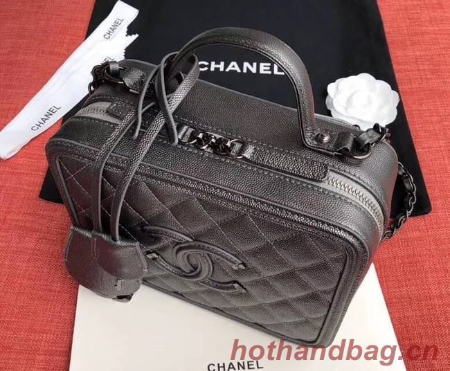 Chanel Original Leather Cosmetic Bag A93343 Black