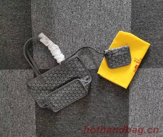 Goyard Calfskin Leather Mini Tote Bag 6782 Grey