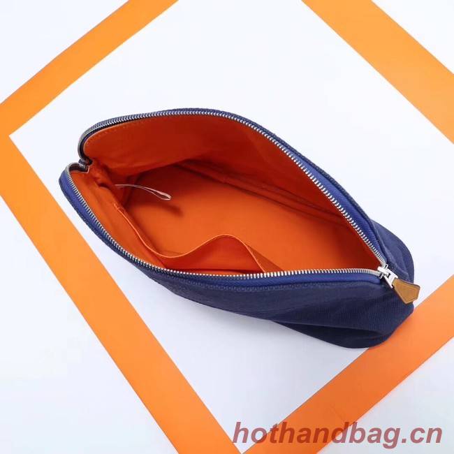 Hermes Cosmetic Bag H3699 Dark Blue