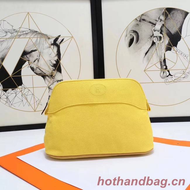 Hermes Cosmetic Bag H3699 Lemon Yellow