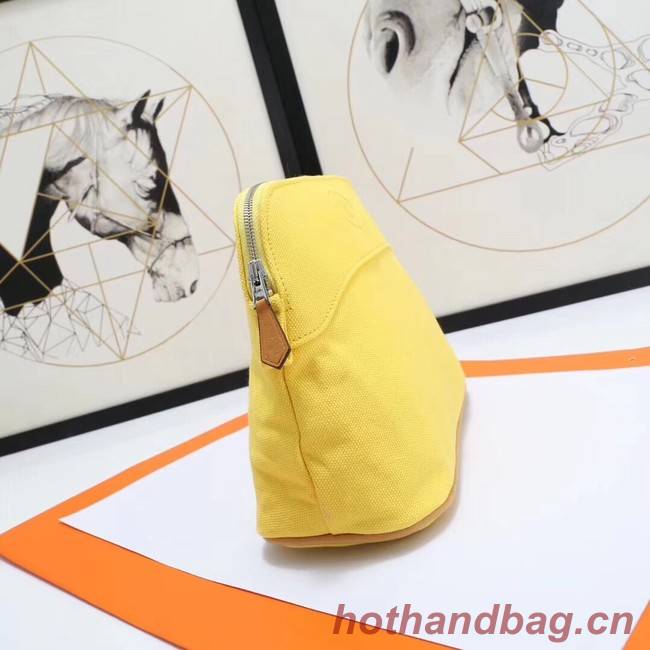 Hermes Cosmetic Bag H3699 Lemon Yellow