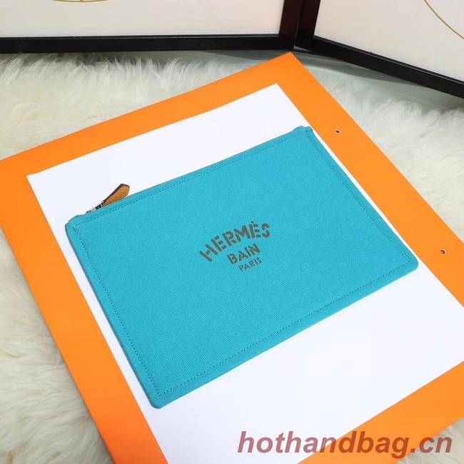 Hermes Cosmetic Bag H3700 Light Blue