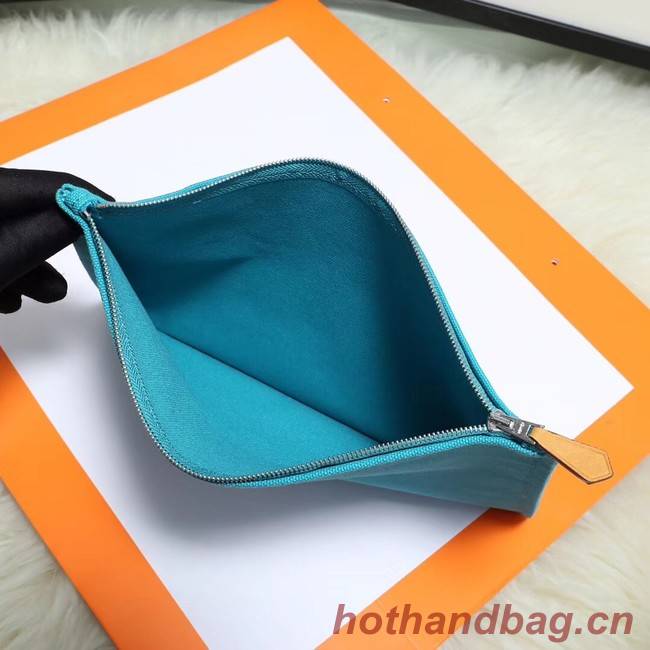 Hermes Cosmetic Bag H3700 Light Blue