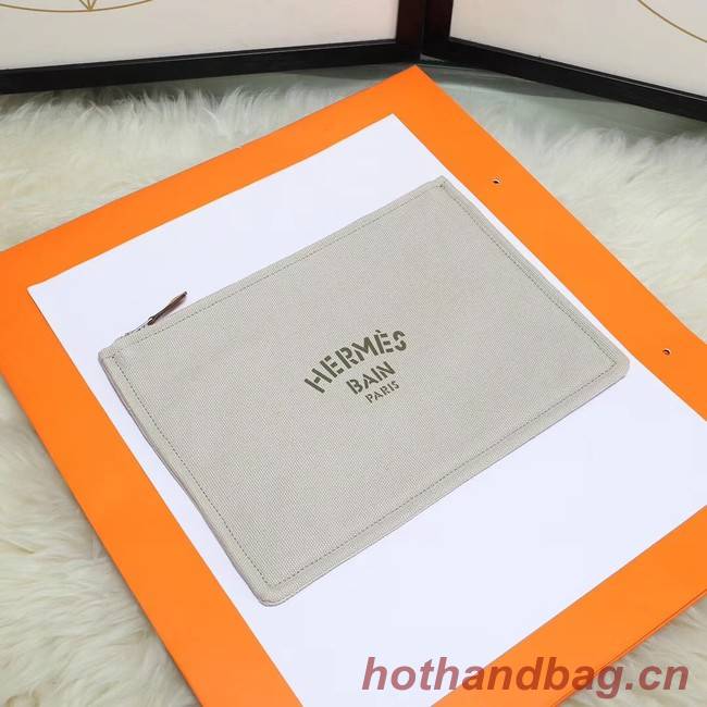 Hermes Cosmetic Bag H3700 Light Grey