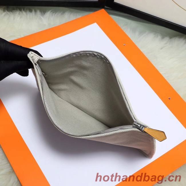 Hermes Cosmetic Bag H3700 Light Grey