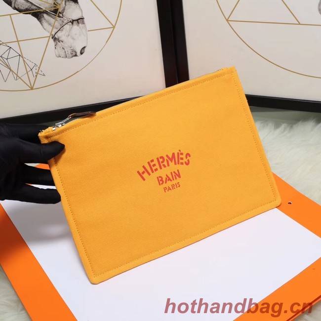 Hermes Cosmetic Bag H3700 Mango Yellow