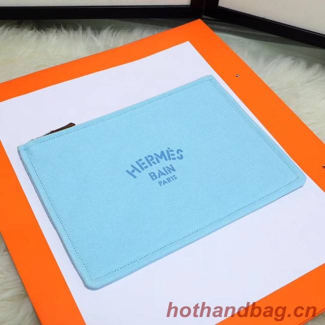 Hermes Cosmetic Bag H3700 Sky Blue