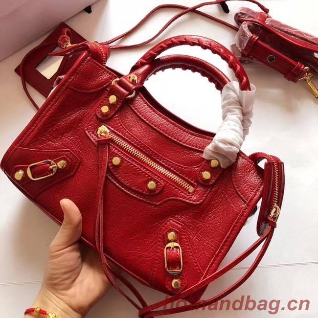 Balenciaga The City Handbag Calf leather 382567 red