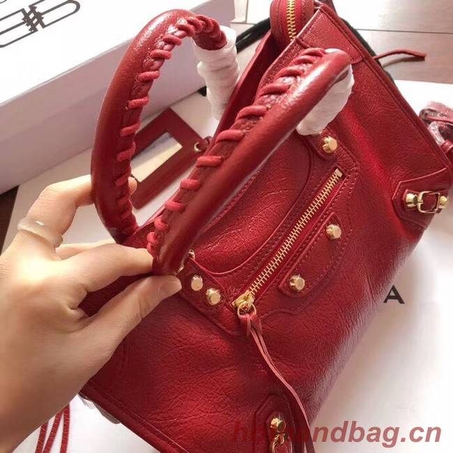 Balenciaga The City Handbag Calf leather 382568 red