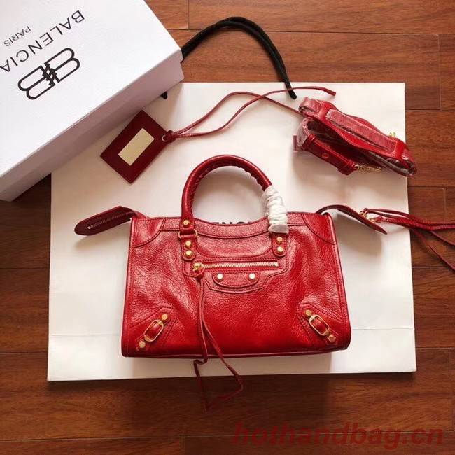 Balenciaga The City Handbag Calf leather 382568 red