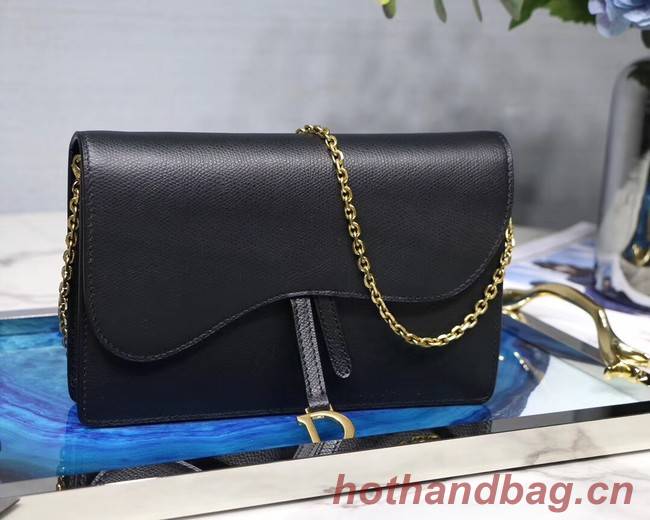 Dior SADDLE DIOR OBLIQUE Chain Clutch bag S5614 black