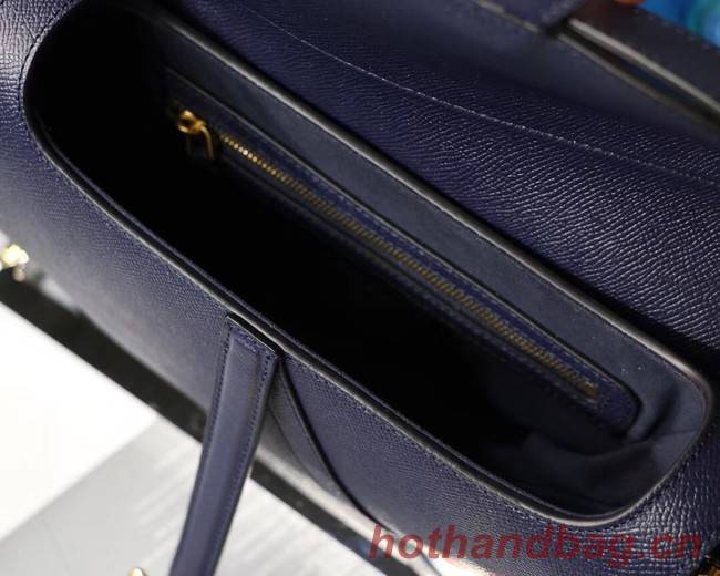 Dior SADDLE-TAS VAN KALFSLEER M0446C dark blue