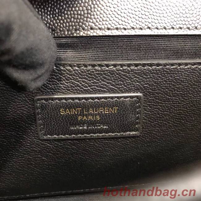 YSL ENVELOPE SMALL IN MIX MATELASSEGRAIN DE POUDRE EMBOSSED LEATHER 19207 BLACK