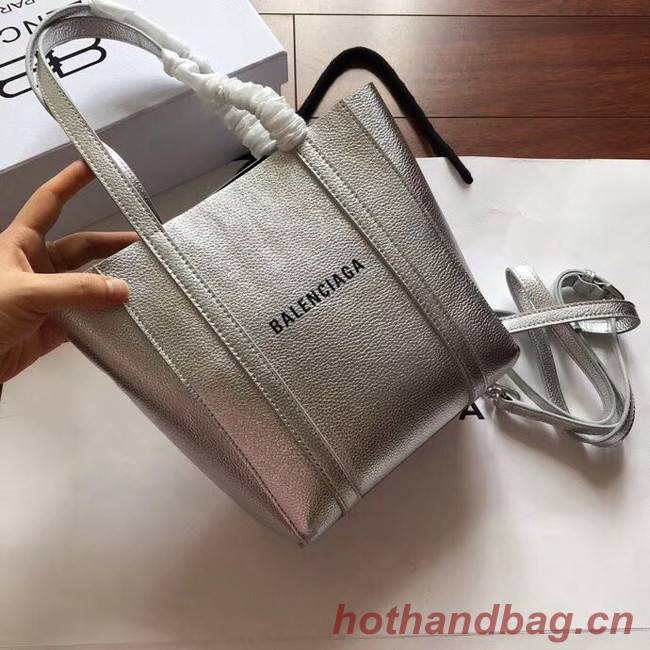 Balenciaga Original Leather Mini Shopper Bag 6696 Silver