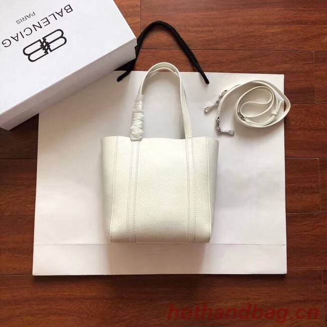 Balenciaga Original Leather Mini Shopper Bag 6696 White