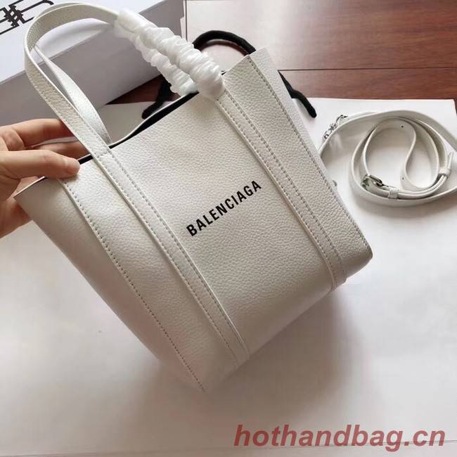 Balenciaga Original Leather Mini Shopper Bag 6696 White