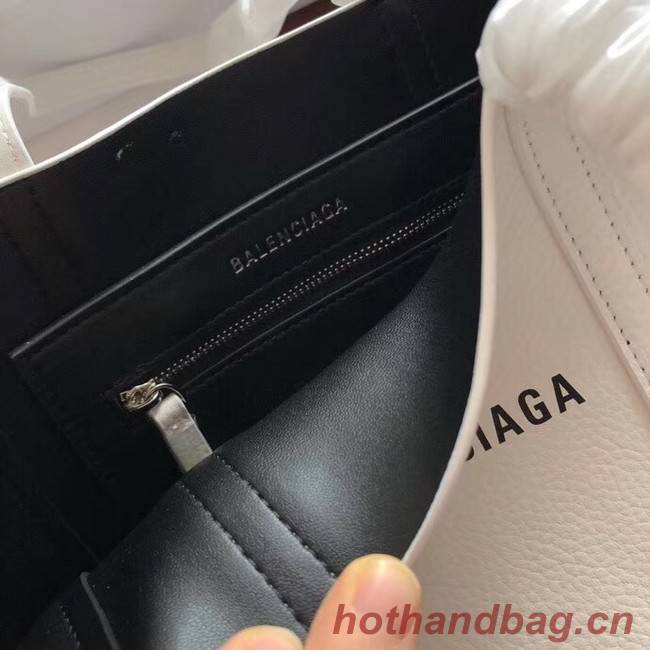 Balenciaga Original Leather Mini Shopper Bag 6696 White