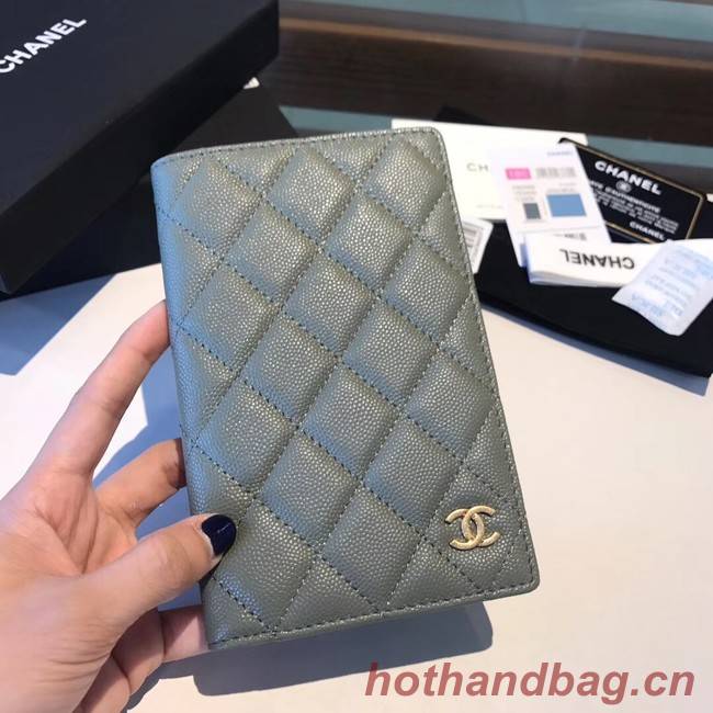 Chanel Calfskin Leather & Gold-Tone Metal Wallet A80385 Green