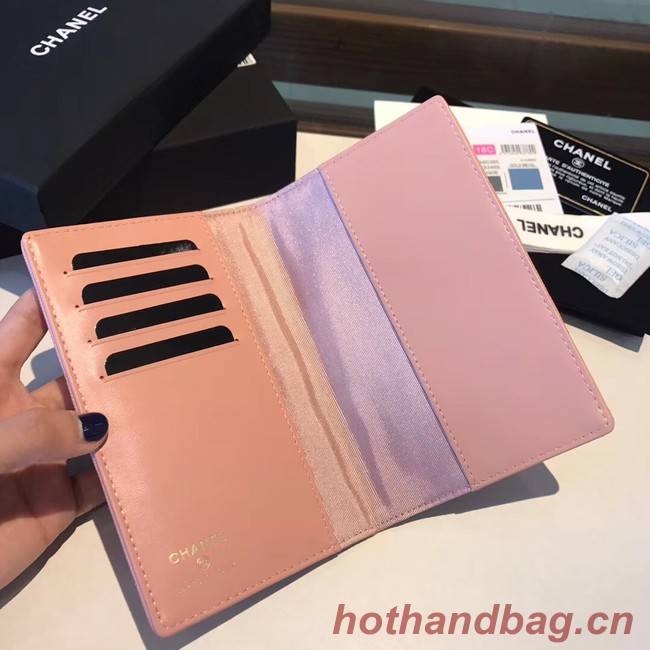 Chanel Calfskin Leather & Gold-Tone Metal Wallet A80385 Pink