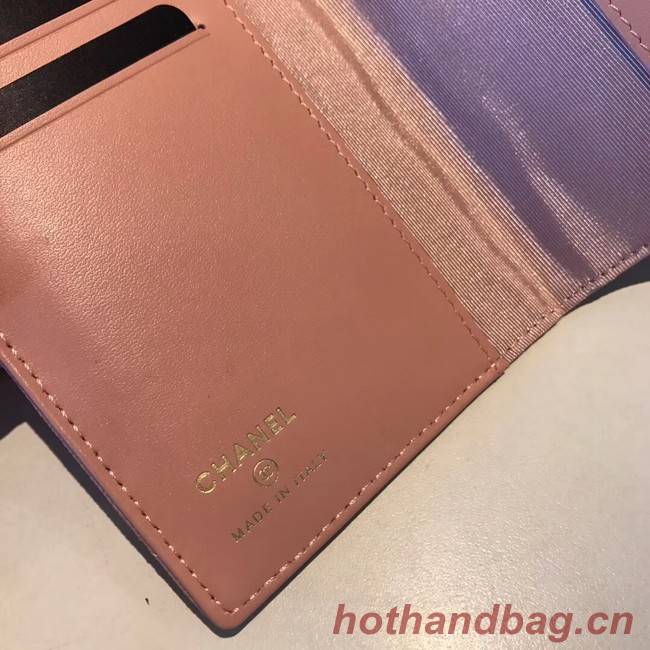 Chanel Calfskin Leather & Gold-Tone Metal Wallet A80385 Pink