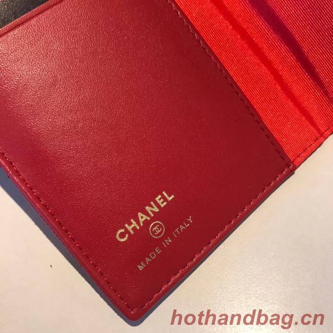 Chanel Calfskin Leather & Gold-Tone Metal Wallet A80385 Red