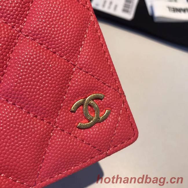 Chanel Calfskin Leather & Gold-Tone Metal Wallet A80385 Rose