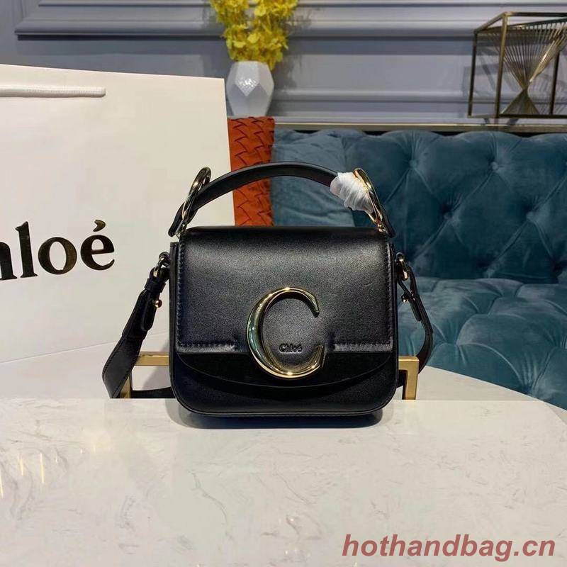 Chloe Original Calfskin Leather Top Handle Small Bag 3S030 Black