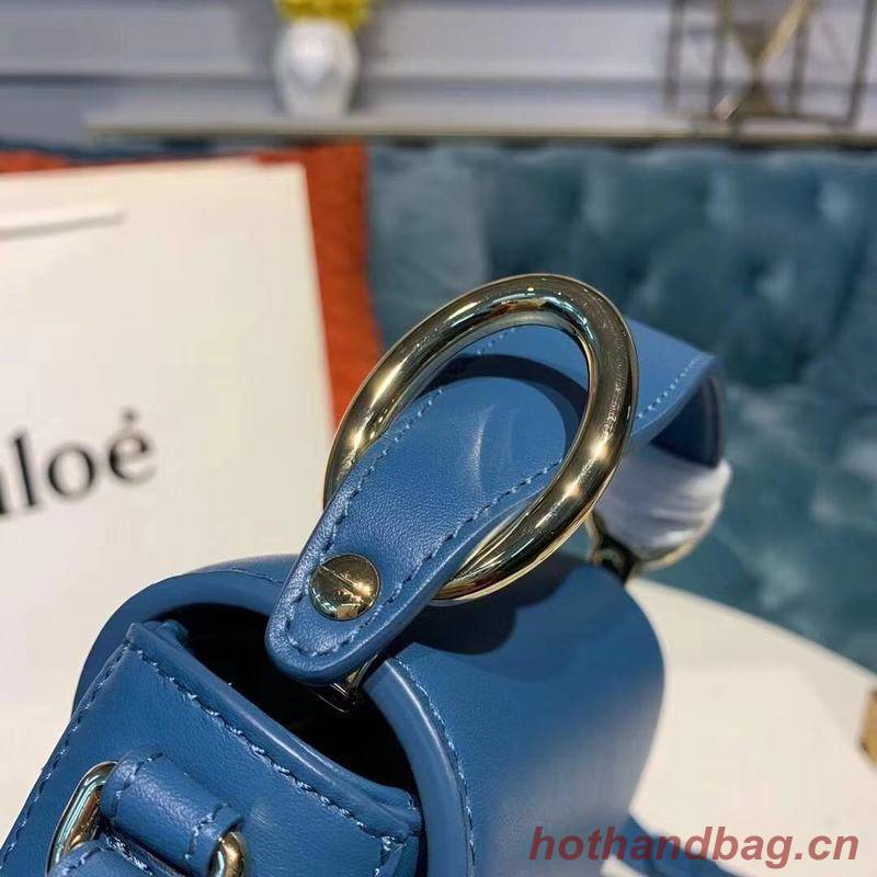 Chloe Original Calfskin Leather Top Handle Small Bag 3S030 Blue