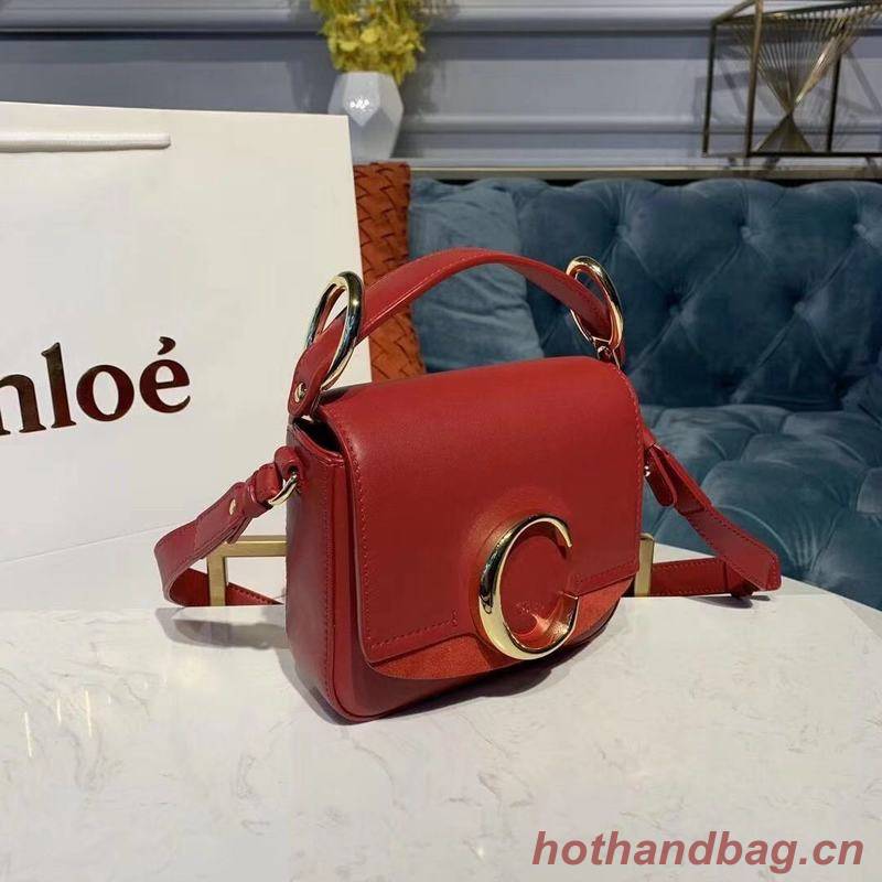 Chloe Original Calfskin Leather Top Handle Small Bag 3S030 Red