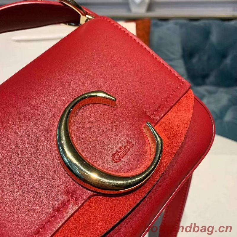 Chloe Original Calfskin Leather Top Handle Small Bag 3S030 Red