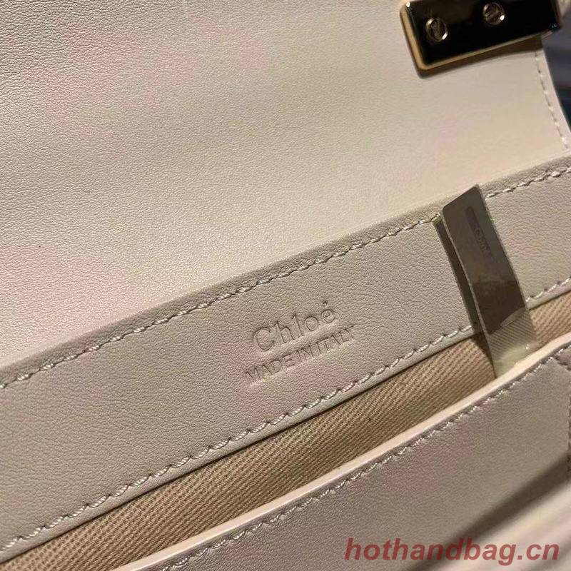 Chloe Original Calfskin Leather Top Handle Small Bag 3S030 White