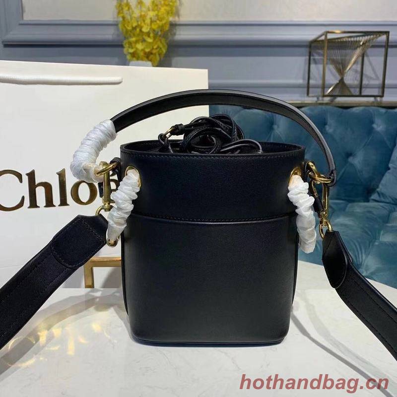 Chloe Roy Mini Smooth Leather Bucket Bag 3S508 Black