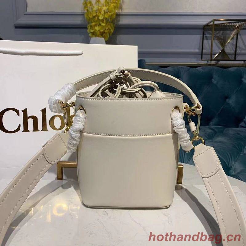 Chloe Roy Mini Smooth Leather Bucket Bag 3S508 White