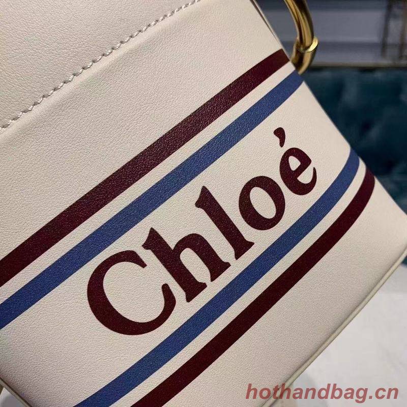 Chloe Roy Mini Smooth Leather Bucket Bag 3S508 White