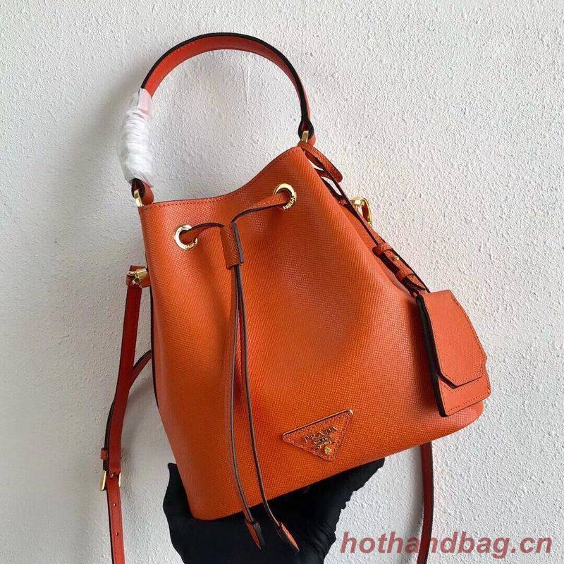 Prada Galleria Saffiano Leather Bag 1BE032 Orange