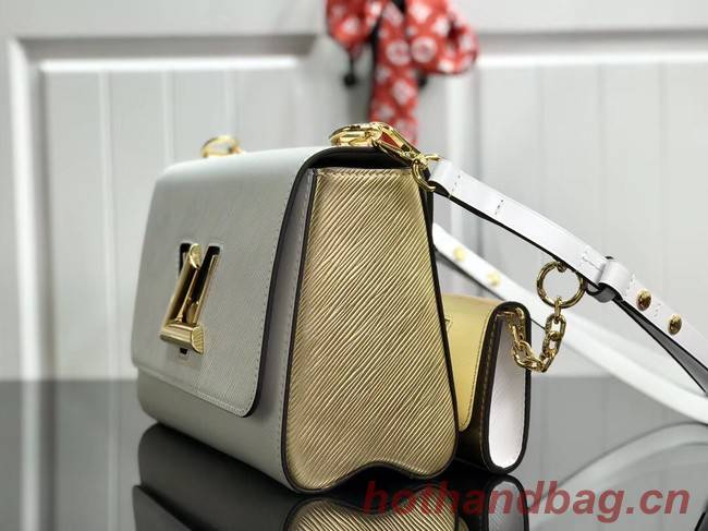 Louis vuitton original epi leather TWIST MM M50280 white&gold