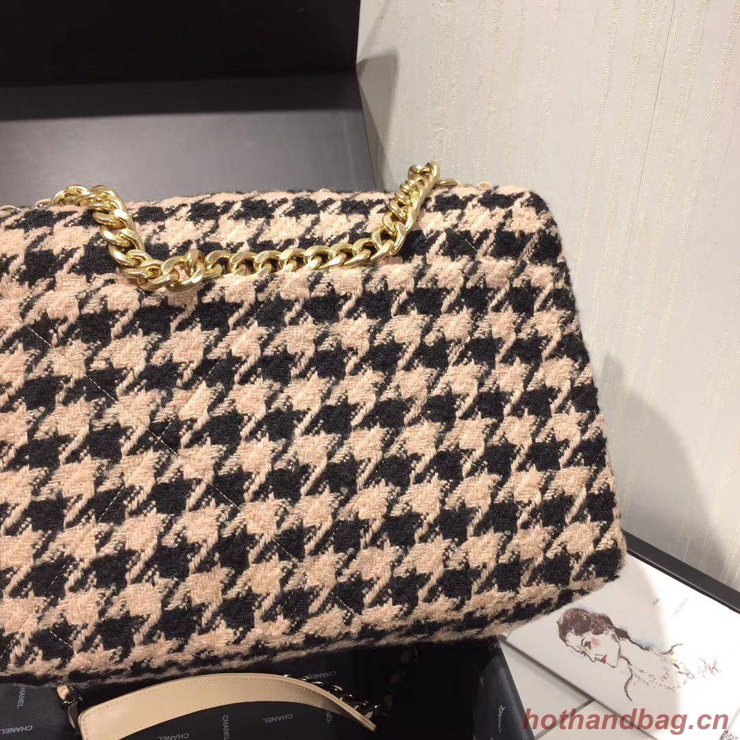 Chanel Original Flap Bags Houndstooth A3269 Black&Beige