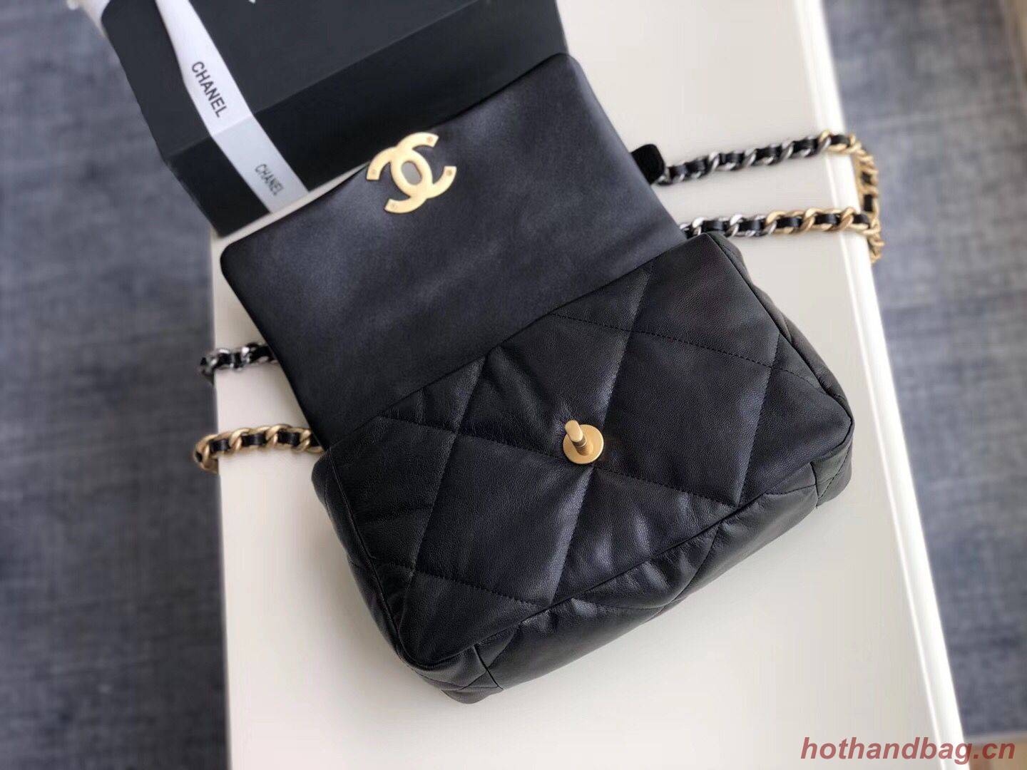 Chanel 19 flap bag AS1160 Black