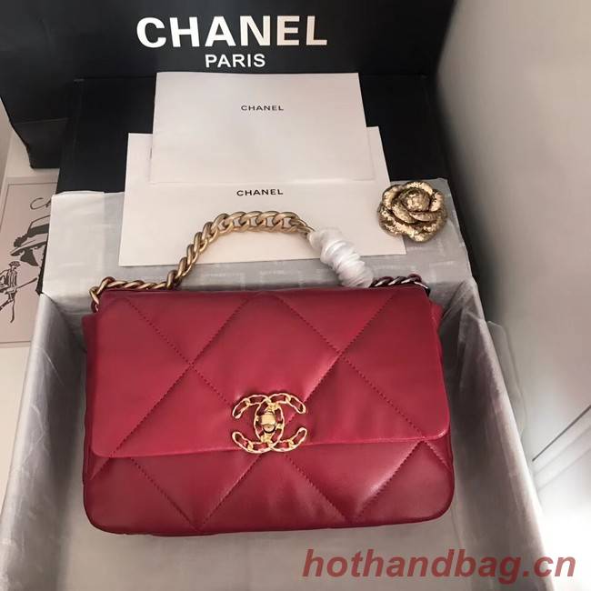 Chanel 19 flap bag AS1160 Red