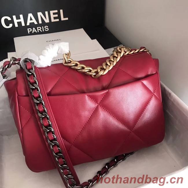 Chanel 19 flap bag AS1160 Red