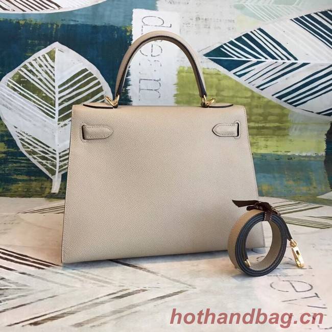 Hermes original Kelly Epsom Leather KL32 Beige