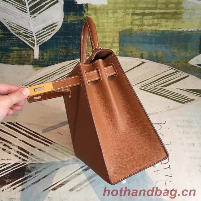 Hermes original Kelly Epsom Leather KL32 brown