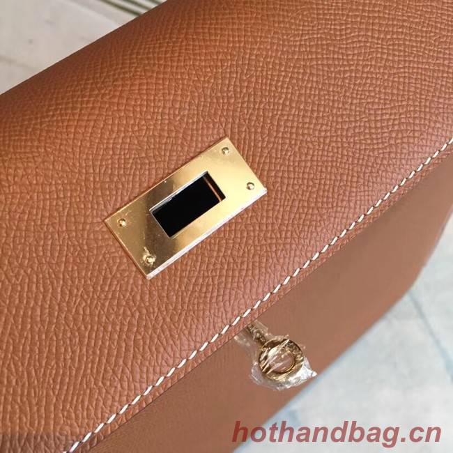 Hermes original Kelly Epsom Leather KL32 brown