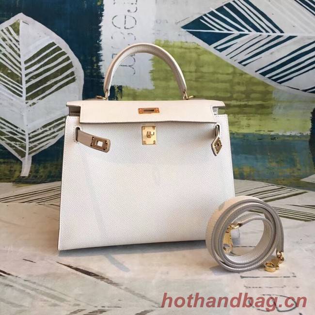 Hermes original Kelly Epsom Leather KL32 white