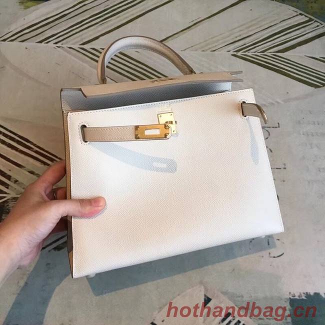 Hermes original Kelly Epsom Leather KL32 white