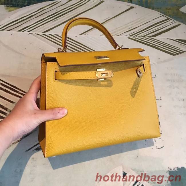 Hermes original Kelly Epsom Leather KL32 yellow