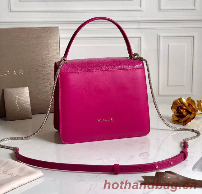 Bvlgari Serpenti Forever Pearl fish skin&Calfskin Leather small crossbody bag 288687 rose