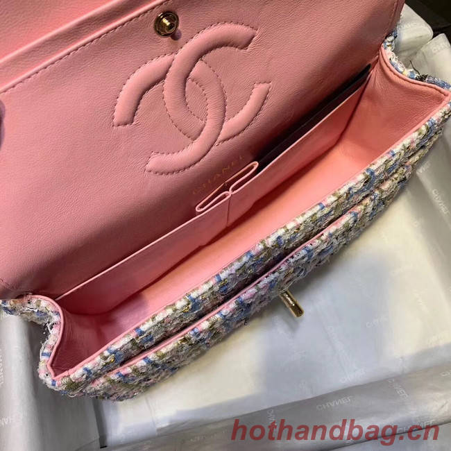 CHANEL Tweed Calfskin -Tone & Gold-Tone Metal 1112 pink