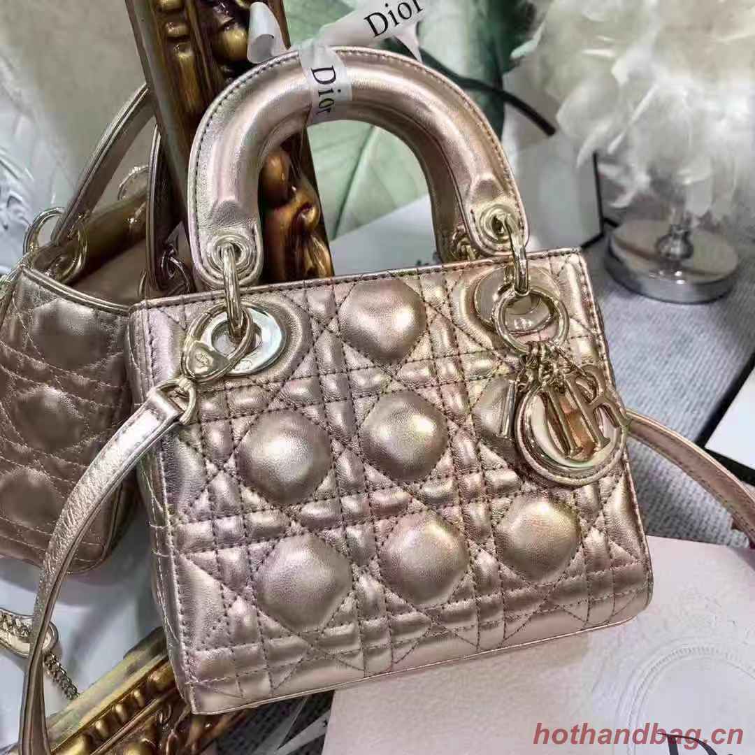 Dior MINI LADY DIOR CALFSKIN BAG M0505 champagne